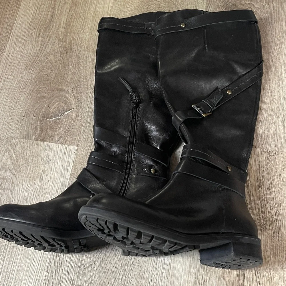 Anthropologie Daughters of the Liberation black calf leather boots 8.5